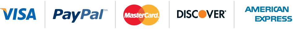 Visa, PayPal, Mastercard, Discover, American Express accepted